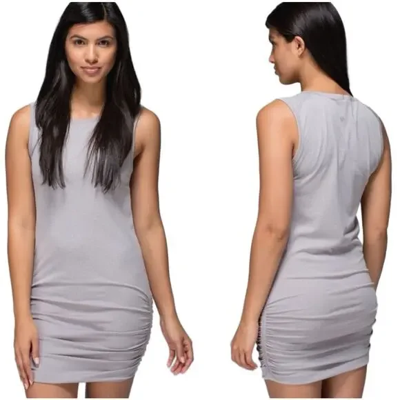 Lululemon In The Flow Dress Heathered Grey 4 - Picture 1 of 8